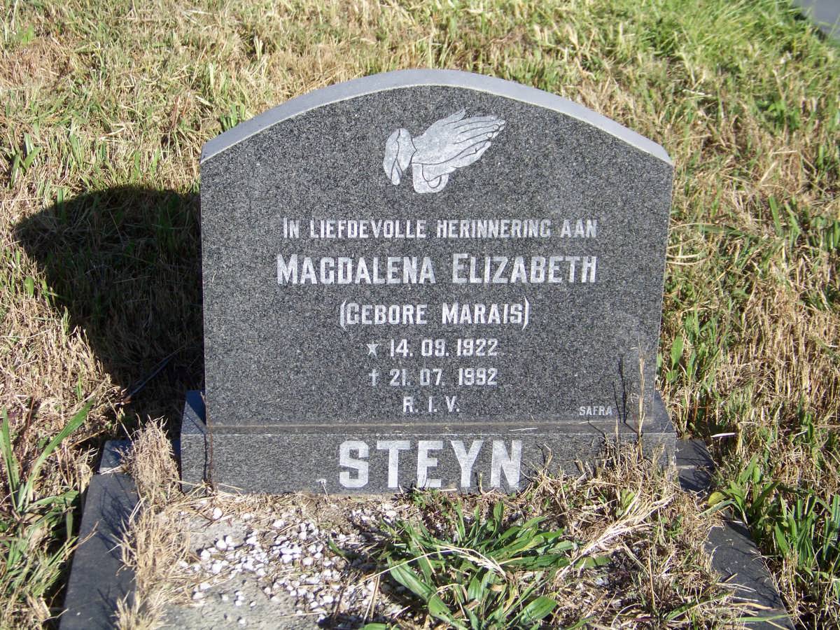 STEYN Magdalena Elizabeth nee MARAIS 1922-1992