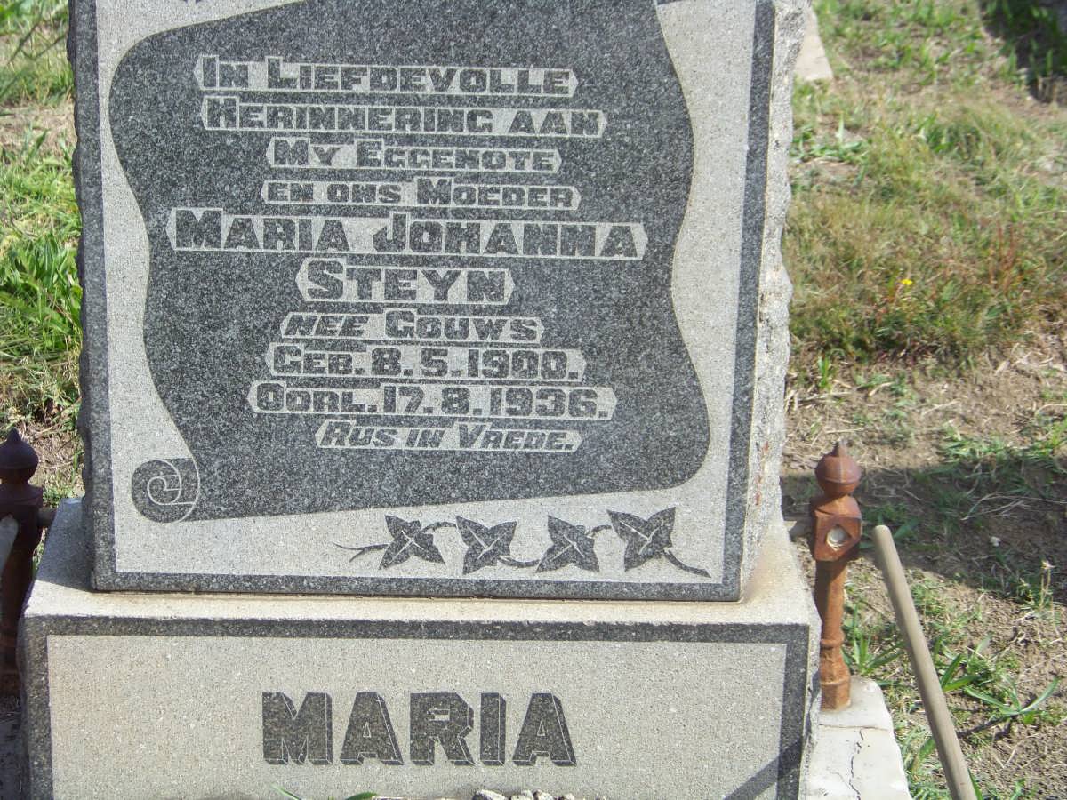 STEYN Maria Johanna nee GOUWS 1900-1936