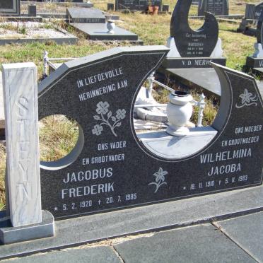 STEYN Jacobus Frederik 1920-1985 &amp; Wilhelmina Jacoba 1910-1983
