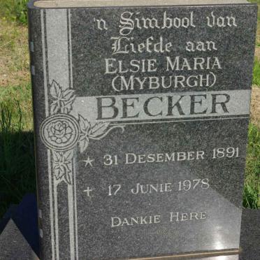 BECKER Elsie Maria nee MYBURGH 1891-1978