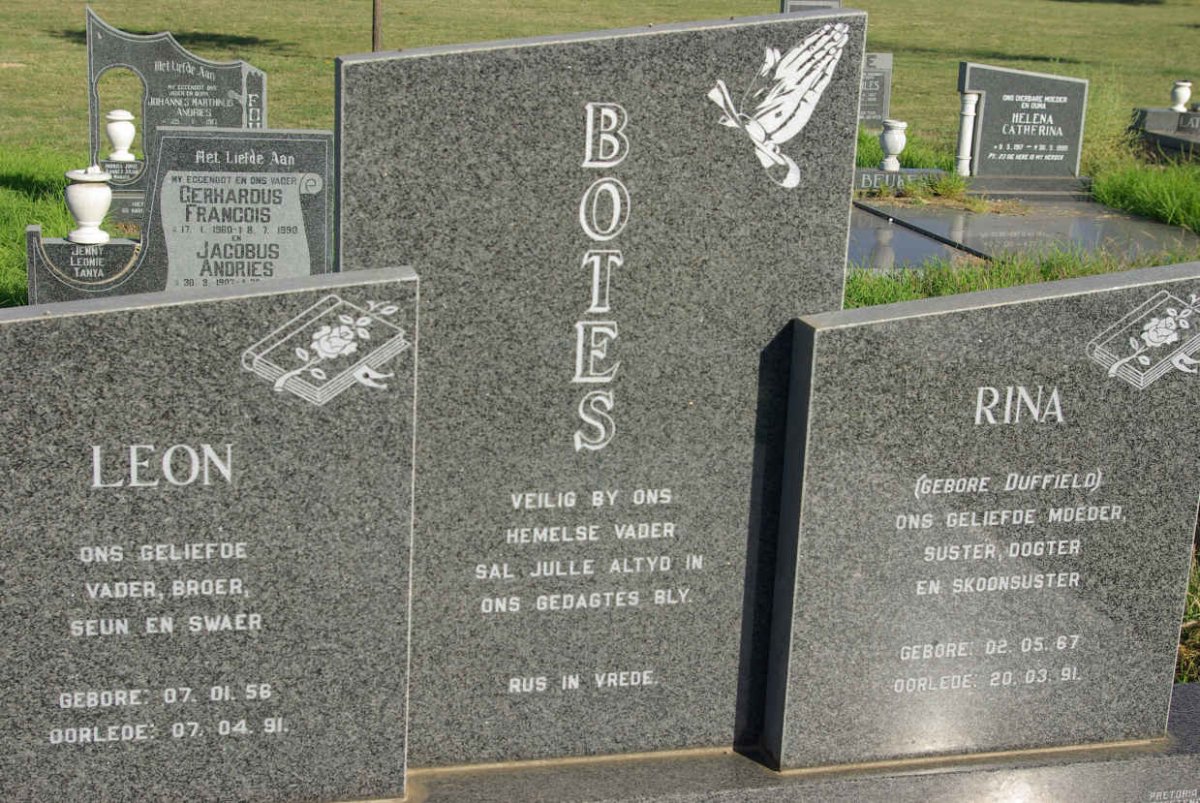 BOTES Leon 1956-1991 & Rina DUFFIELD 1967-1991