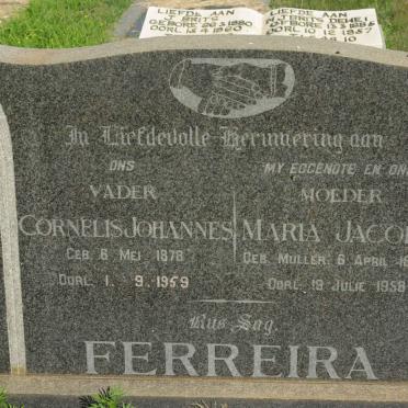 FERREIRA Cornelis Johannes 1878-1959 &amp; Maria Jacoba MULLER 1888-1958