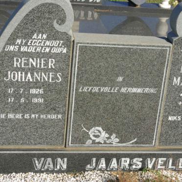 JAARSVELD Renier Johannes, van 1926-1991 &amp; Martha Magrieta 1937-2006