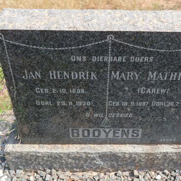 BOOYENS Jan Hendrik 1895-1930 &amp; Mary Mathilda CAREW 1897-1941