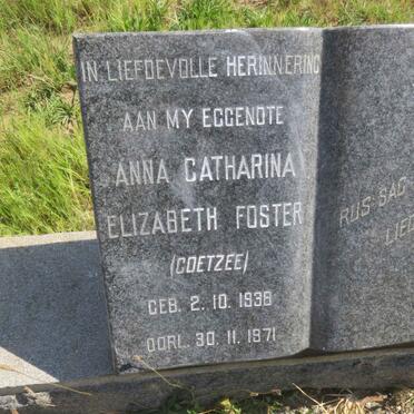 FOSTER Anna Catharina Elizabeth nee COETZEE 1938-1971