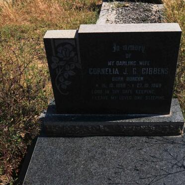 GIBBENS Cornelia J.C. nee BURGER 1898-1969