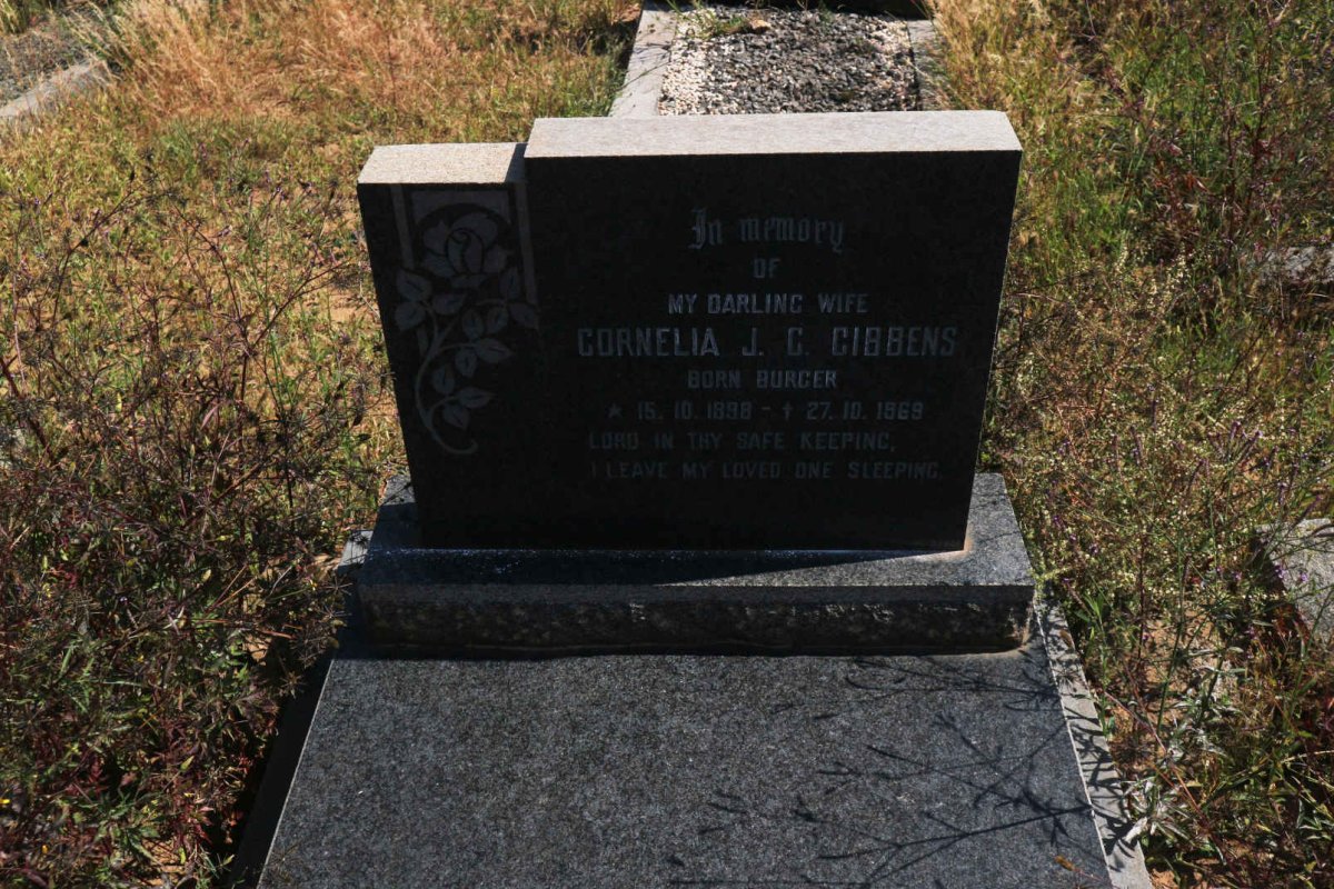 GIBBENS Cornelia J.C. nee BURGER 1898-1969