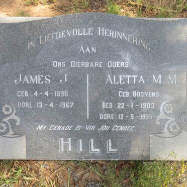 HILL James J. 1896-1967 &amp; Aletta M.M. BOOYENS 1903-1955