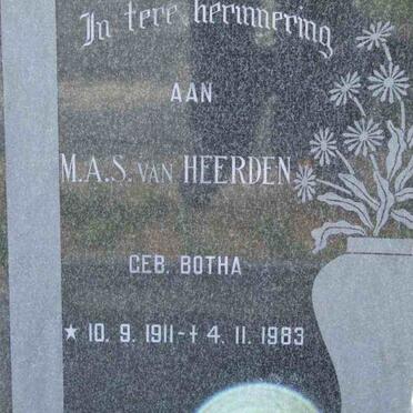 HEERDEN M.A.S., van nee BOTHA 1911-1983
