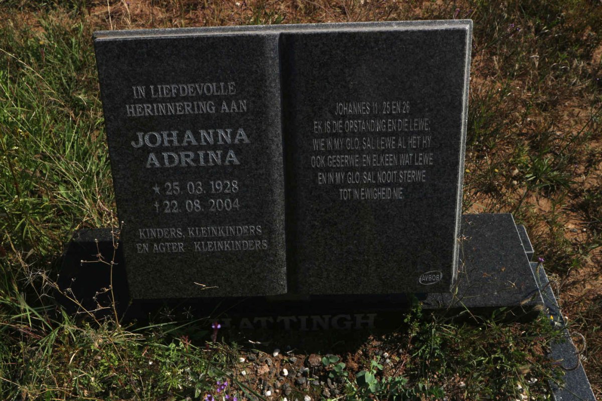 HATTINGH Johanna Adrina 1928-2004