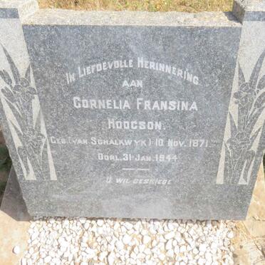 HODGSON Cornelia Fransina nee VAN SCHALKWYK 1871-1944