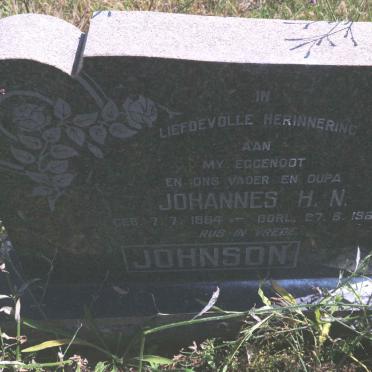JOHNSON Johannes H.N. 1884-1968