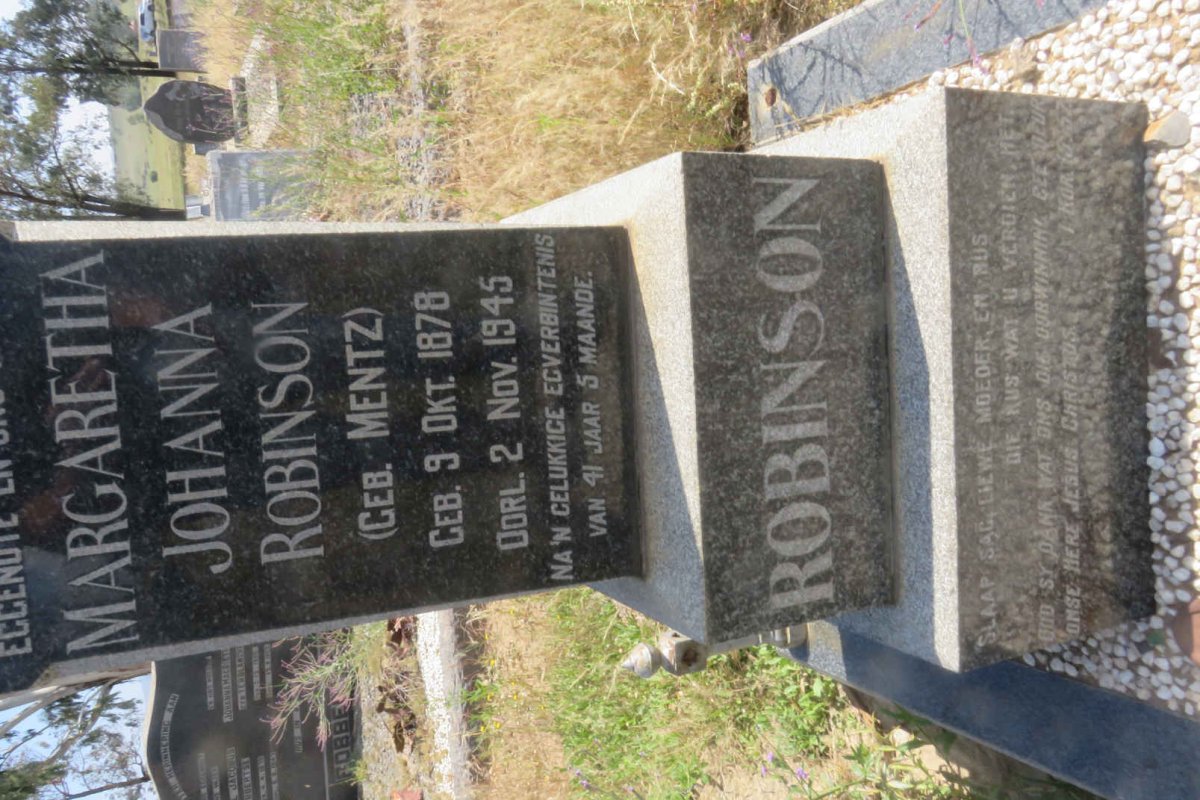 ROBINSON Margaretha Johanna nee MENTZ 1878-1945