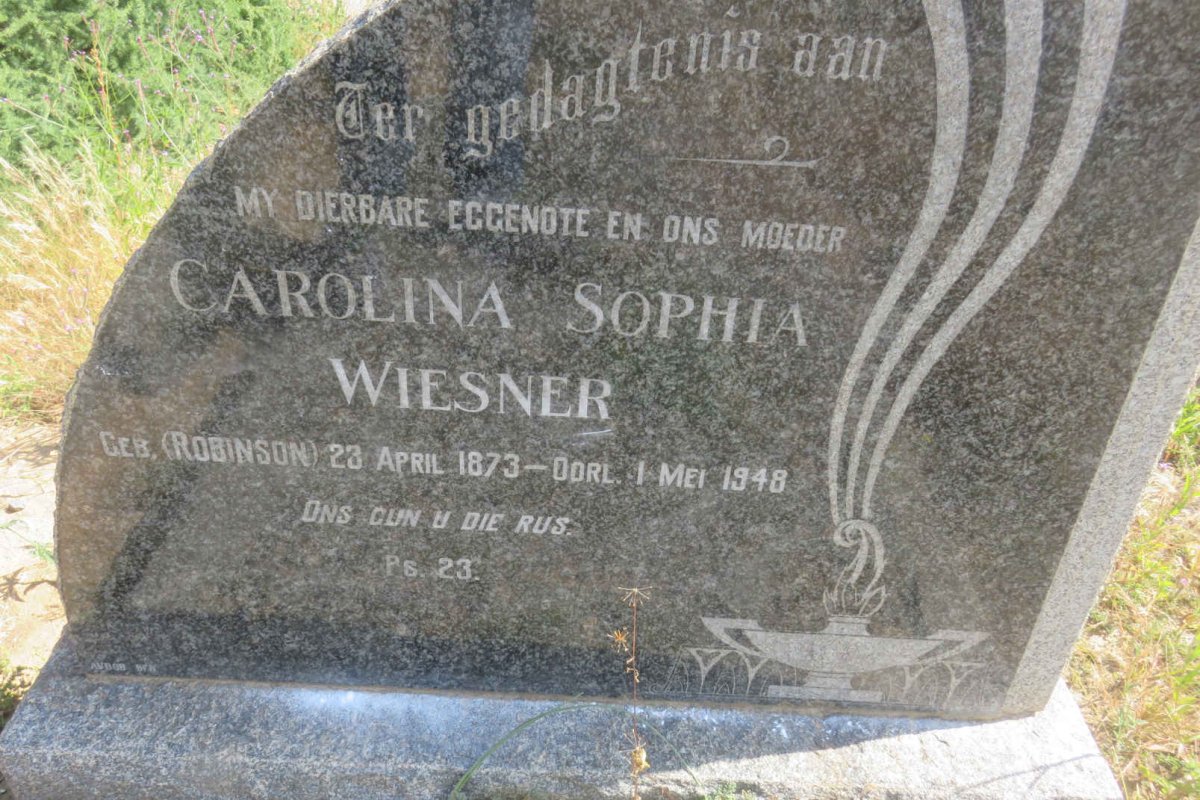 WIESNER Carolina Sophia nee ROBINSON 1873-1948