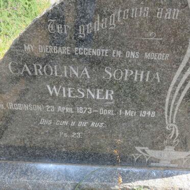 WIESNER Carolina Sophia nee ROBINSON 1873-1948