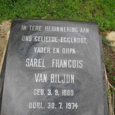 BILJON Sarel Francois, van 1889-1974