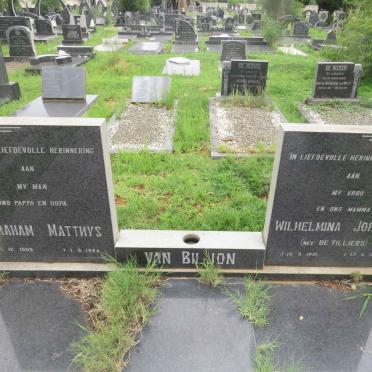 BILJON Abraham Matthys, van 1909-1984 &amp; Wilhelmina Johanna DE VILLIERS 1921-1970
