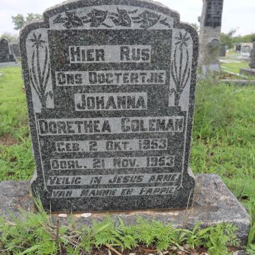 COLEMAN Johanna Dorethea 1953-1953