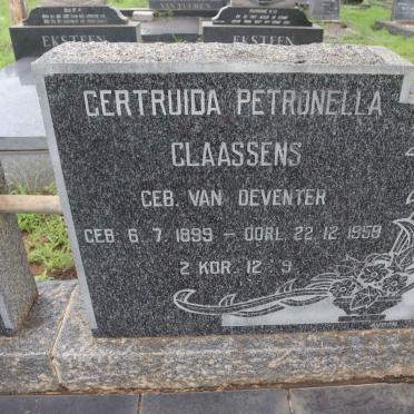 CLAASSENS Jacobus Casper 1886-1966 &amp; Gertruida Petronella VAN DEVENTER 1899-1959 