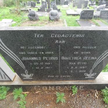 CONRADIE Johannes Petrus 1887-1977 &amp; Dorethea Regina OTTO 1897-1880