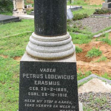 ERASMUS Petrus Lodewicus 1885-1918
