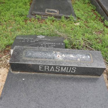 ERASMUS Andries Le R. 1931-1990 :: ERASMUS Christoffel Johannes 1959-1978 