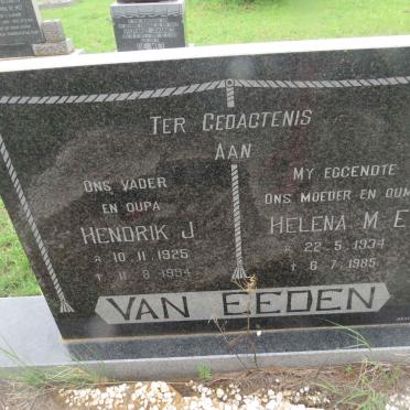 EEDEN Hendrik J., van 1925-1984 &amp; Helena M.E. 1934-1985
