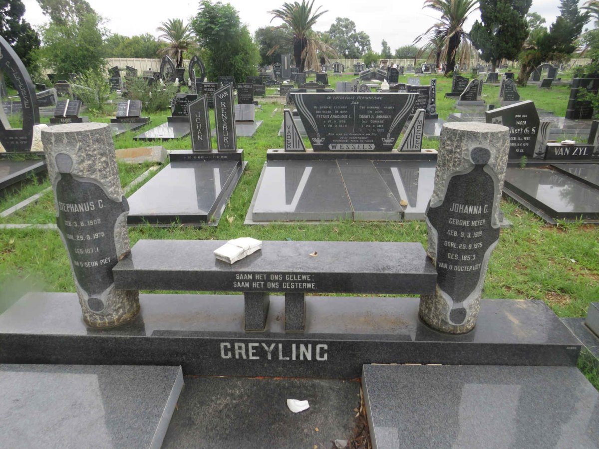 GREYLING Stephanus G. 1908-1975 & Johanna C. HEFER 1909-1975