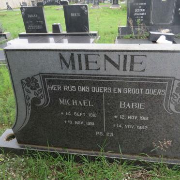 MIENIE Michael 1910-1981 &amp; Babie 1918-1982