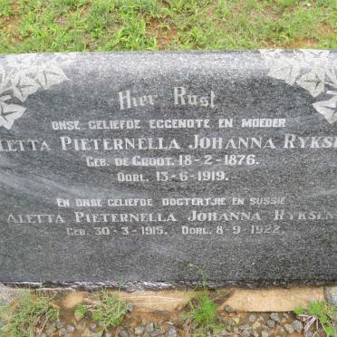 RYKSEN Aletta Pieternella Johanna 1876-1919 :: RYKSEN Aletta Pieternella Johanna 1915-1922