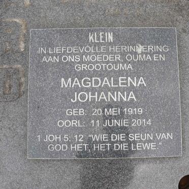 TALJAARD Jacobus Hermanus 1914-2001 :: KLEIN Magdalena Johanna 1919-2014