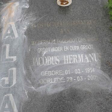 TALJAARD Jacobus Hermanus 1914-2001 :: KLEIN Magdalena Johanna 1919-2014