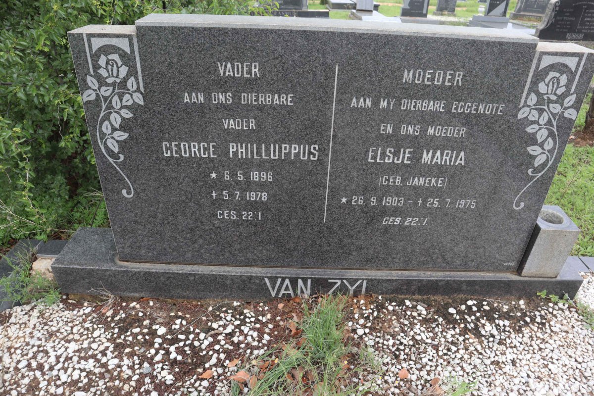 ZYL George Philluppus, van 1896-1978 & Elsje Maria JANEKE 1903-1975
