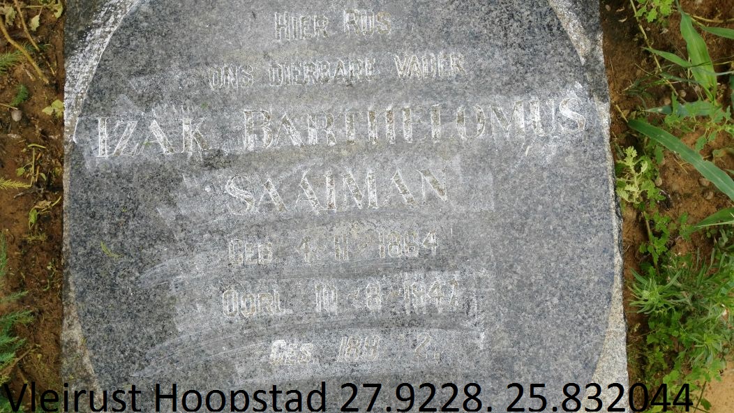 SAAIMAN Isak Barthelomus 1864-1947