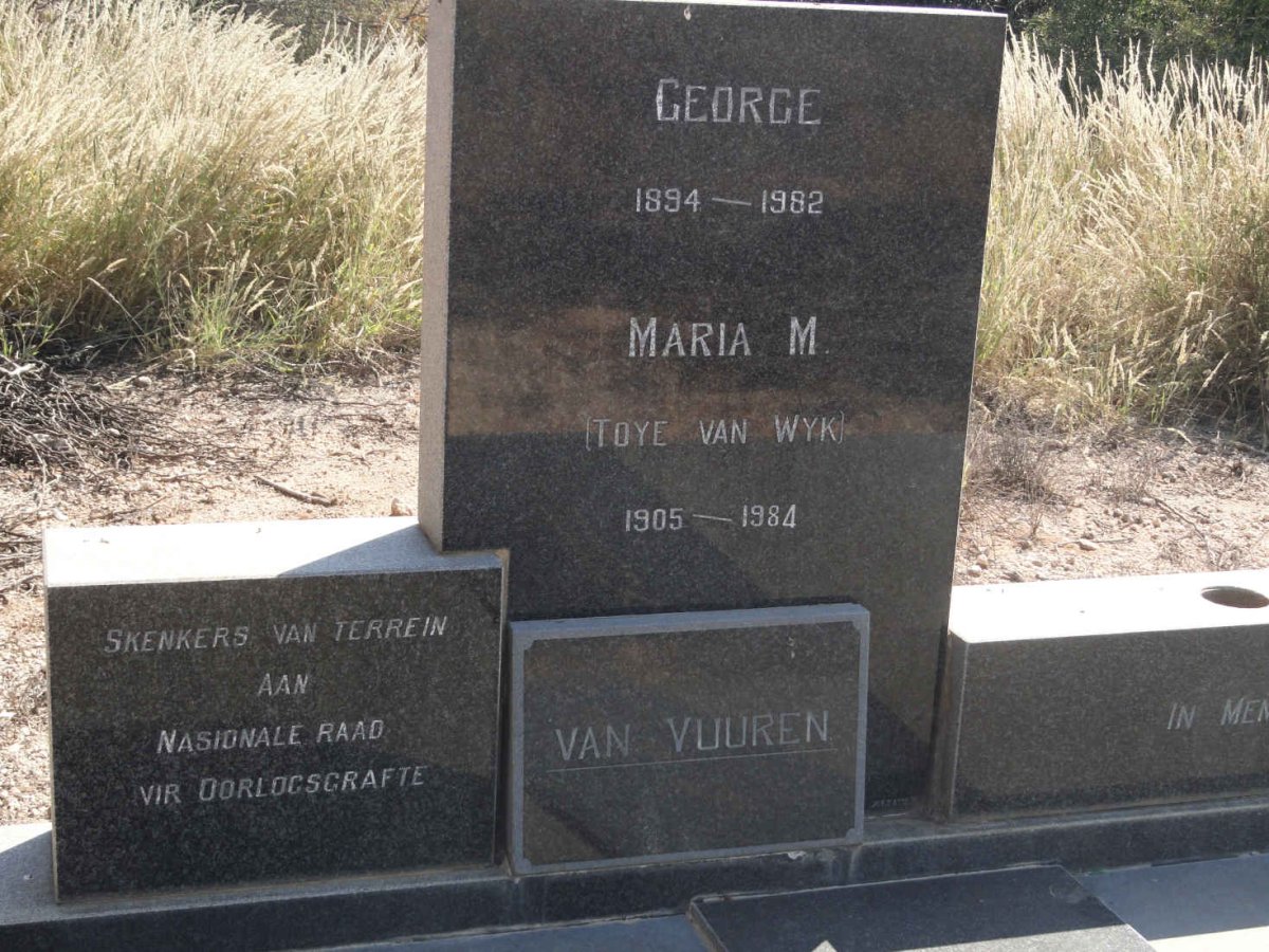 VUUREN George, van 1894-1982 & Maria M. TOYE VAN WYK 1905-1984