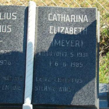 LOUW Cornelius Tertius 1925-1976 &amp; Catharina Elizabeth formerly MEYER nee LLOYD 1931-1985
