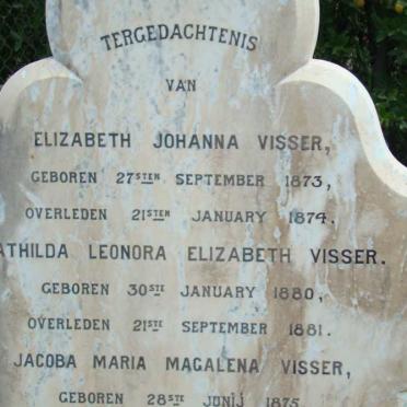 VISSER Elizabeth Johanna 1873-1879 :: VISSER Mathilda Leonora Elizabeth 1880-1881