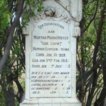 VISSER Martha Maria nee LOUW 1850-1882