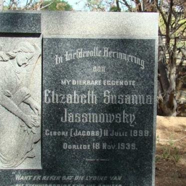 JASSINOWSKY Elizabeth Susanna nee JACOBS 1898-1939