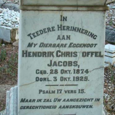 JACOBS Hendrik Christoffel1874-1925