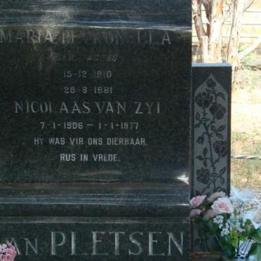PLETSEN Nicolaas Van Zyl, van 1906-1977 &amp; Maria Petronella JACOBS 1910-1961