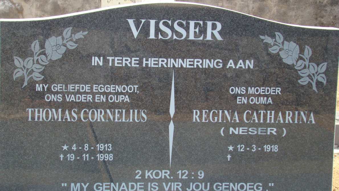 VISSER Thomas Cornelius 1913-1998 & Regina Catharina NESER 1918-