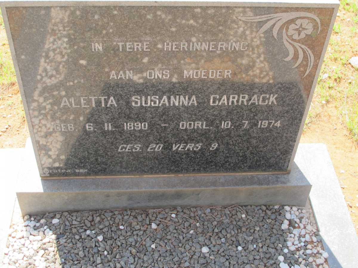 CARRACK Aletta Susanna 1890-1974