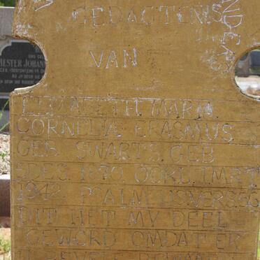 ERASMUS Elizabeth Maria Cornelia nee SWARTS 1870-1942