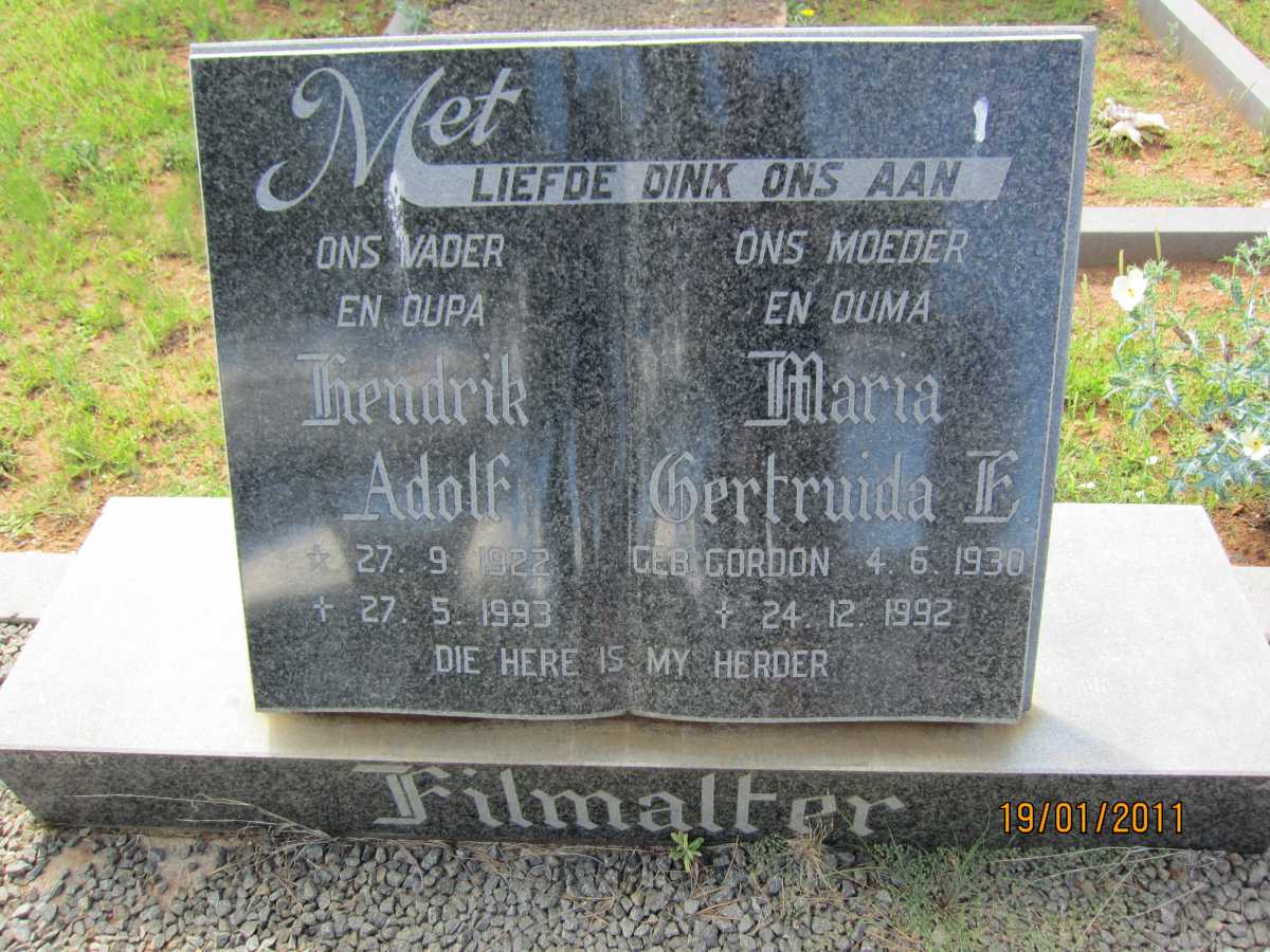 FILMALTER Hendrik Adolf 1922-1993 & Maria Gertruida E. 1930-1992