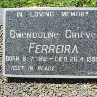 FERREIRA Gwendoline Grieve 1912-1995