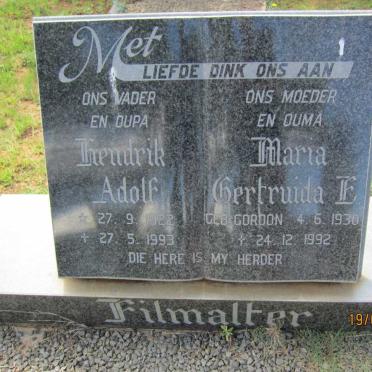 FILMALTER Hendrik Adolf 1922-1993 &amp; Maria Gertruida E. 1930-1992