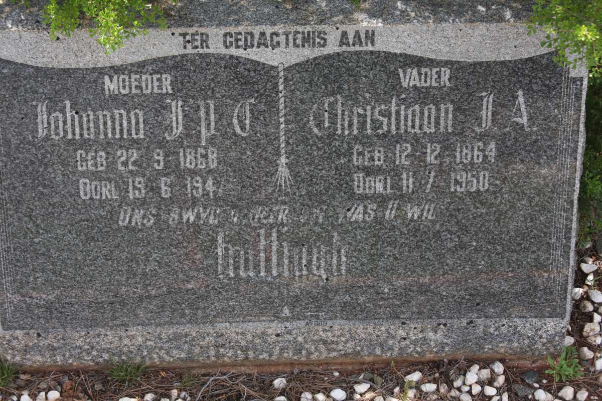 HATTINGH Christiaan J.A. 1864-1950 & Johanna ? 1868-194?