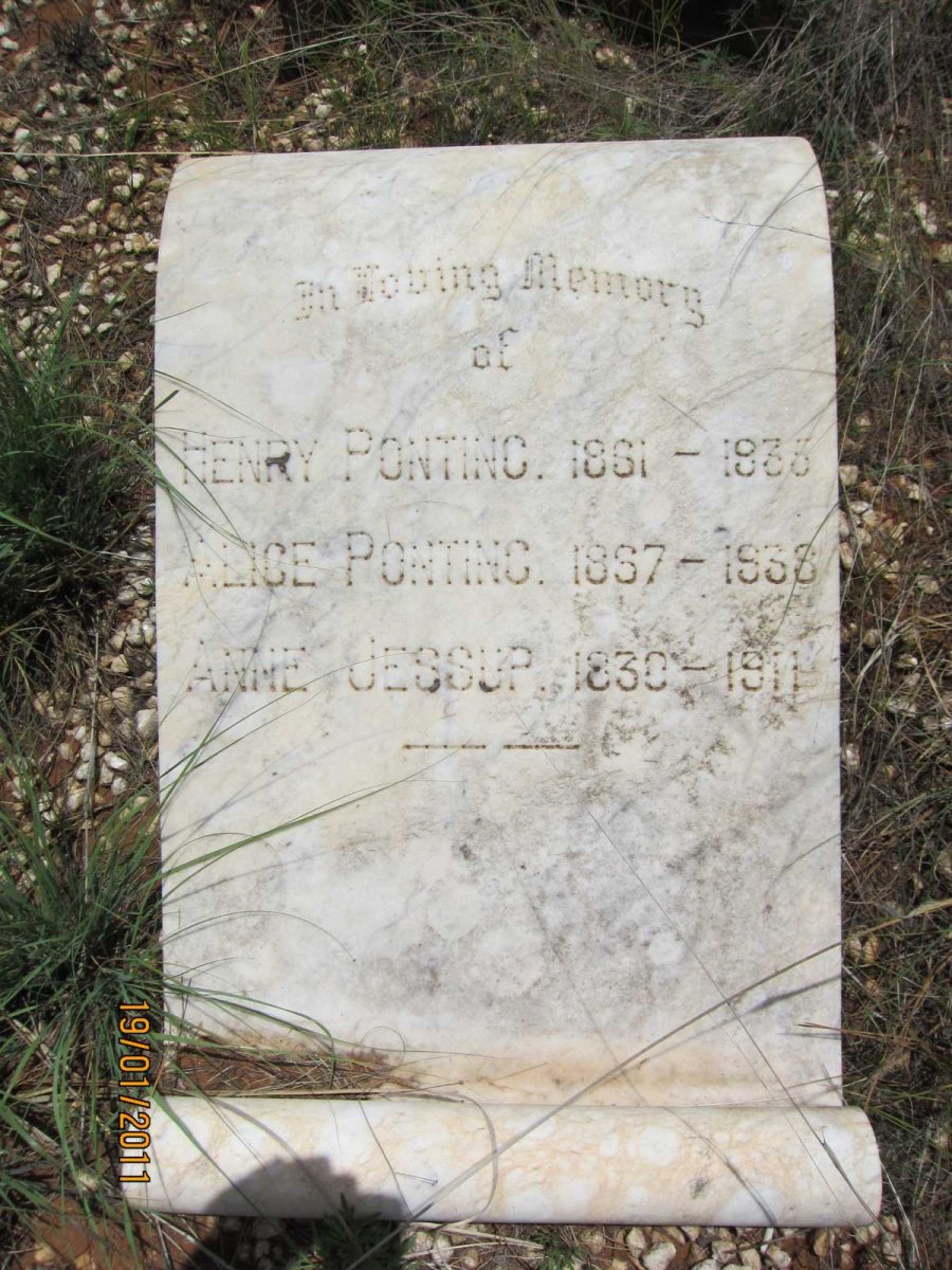JESSOP Anne 1830-1911 :: PONTING Henry 1881-1933 :: PONTING 1887-1938