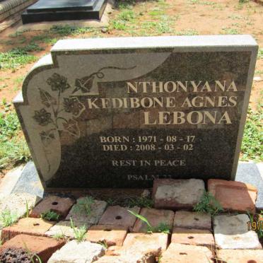 LEBONA Nthonyana Kedibone Agnes 1971-2008